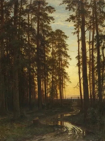 Soirée dans une forêt de pins - Ivan Chichkine image 1 tableau peint à l’huile sur toile