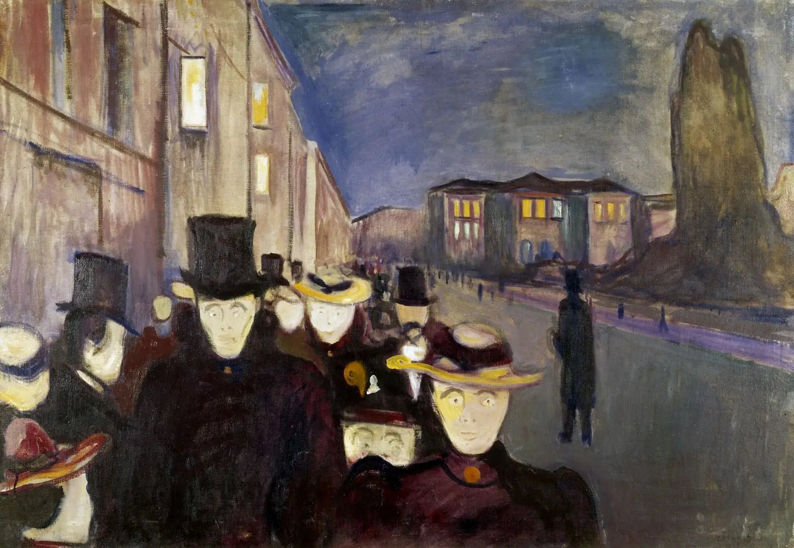 Soirée sur l'avenue Karl Johan - Edvard Munch image 1 copie peinte à la main à l’huile