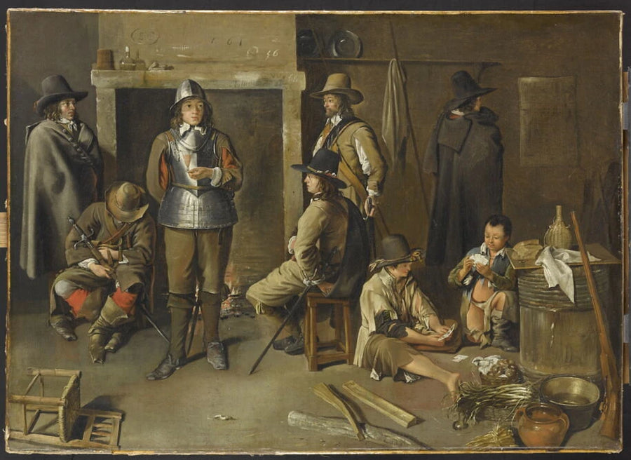 Soldats au repos dans une auberge - Jean Michelin