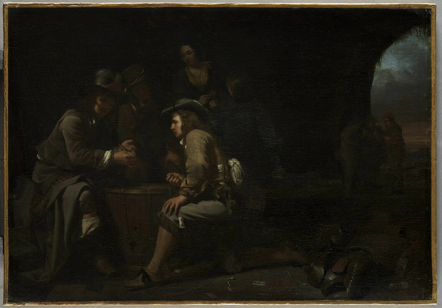 Soldats jouant aux cartes dans une caverne aménagée en corps de garde - Michael Sweerts