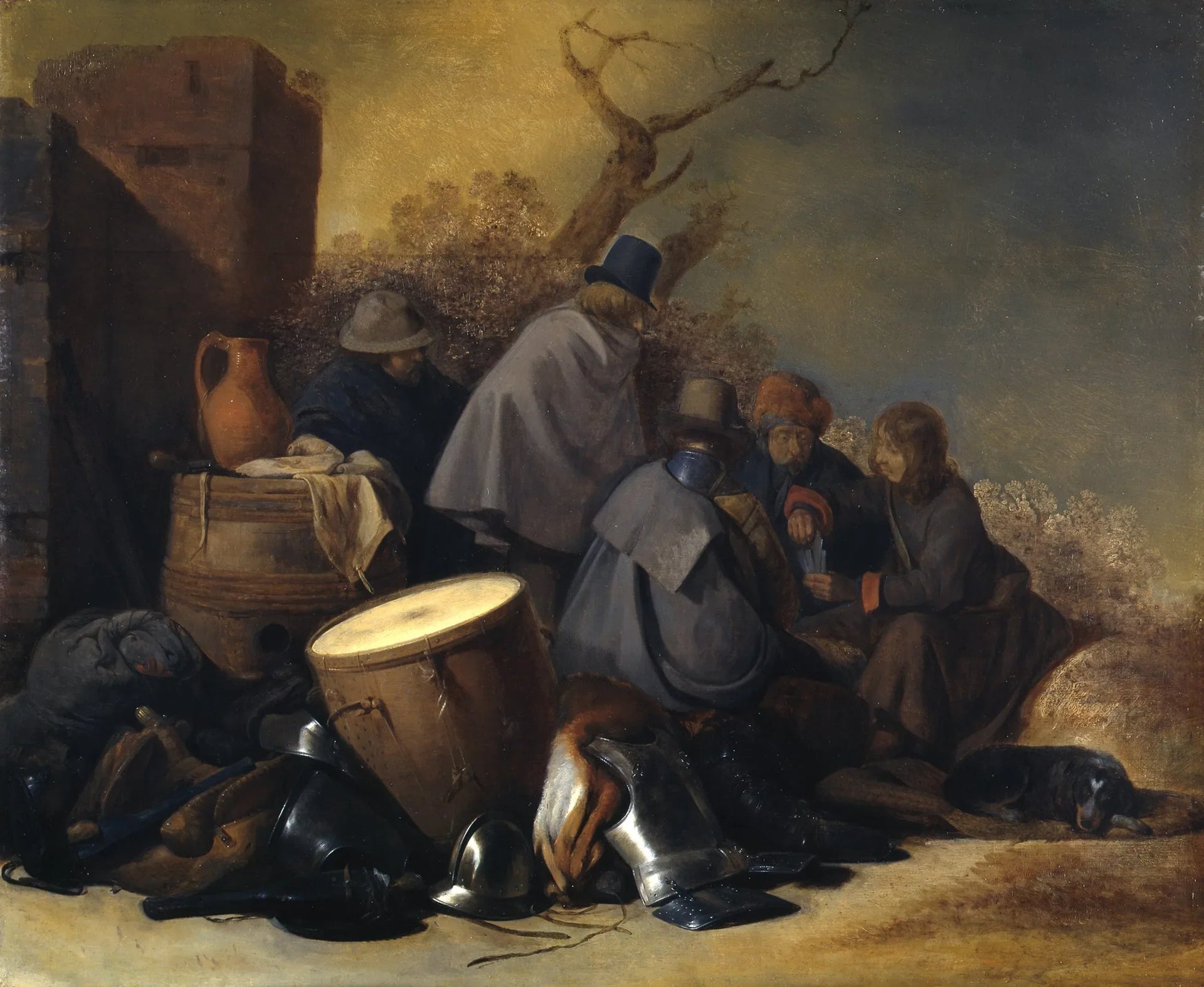 Soldats joueurs de cartes - Gerard ter Borch image 1 reproduction artisanale de tableau