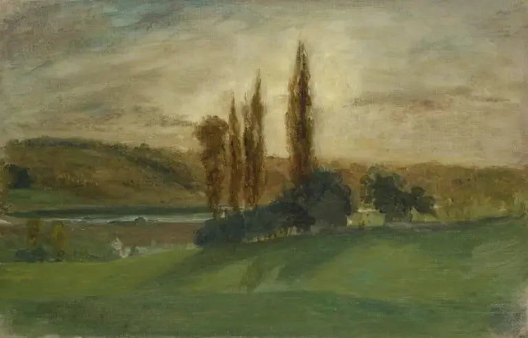 Soleil couchant à Champrosay - Eugène Delacroix image 1 reproduction artisanale de tableau