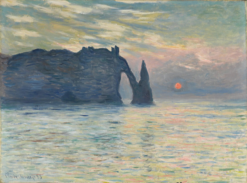 Soleil couchant à Étretat - Claude Monet