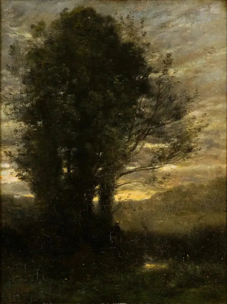 Soleil couchant après la pluie - Jean-Baptiste Camille Corot image 1 copie peinte à la main à l’huile