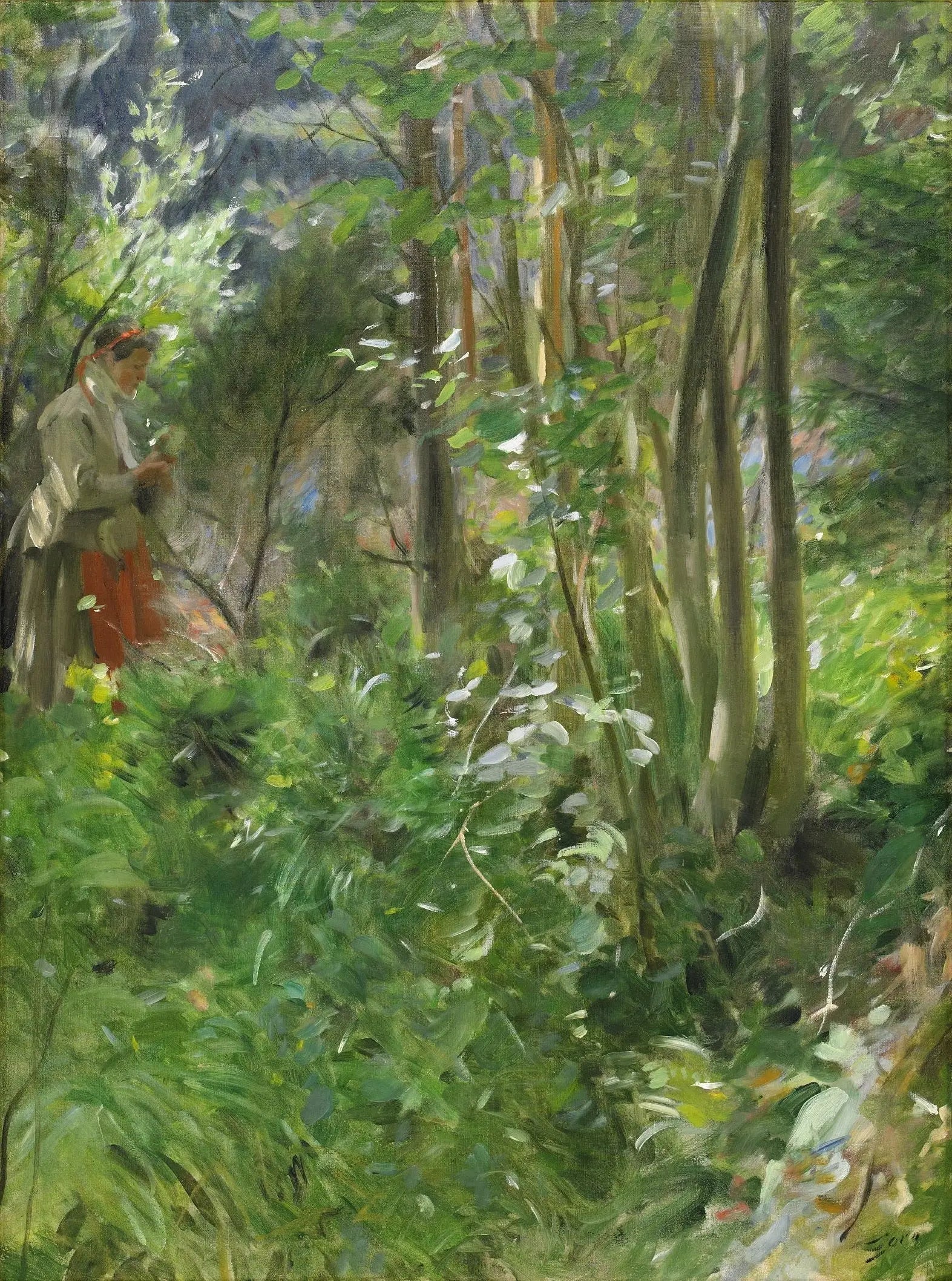 Soleil dans la forêt - Anders Zorn image 1 copie peinte à la main à l’huile