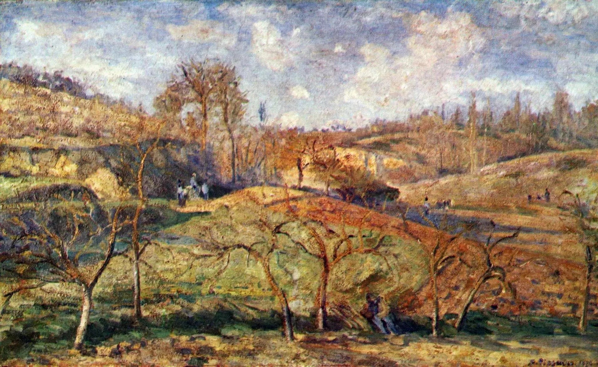 Soleil de mars, Pontoise - Camille Pissarro image 1 copie peinte à la main à l’huile