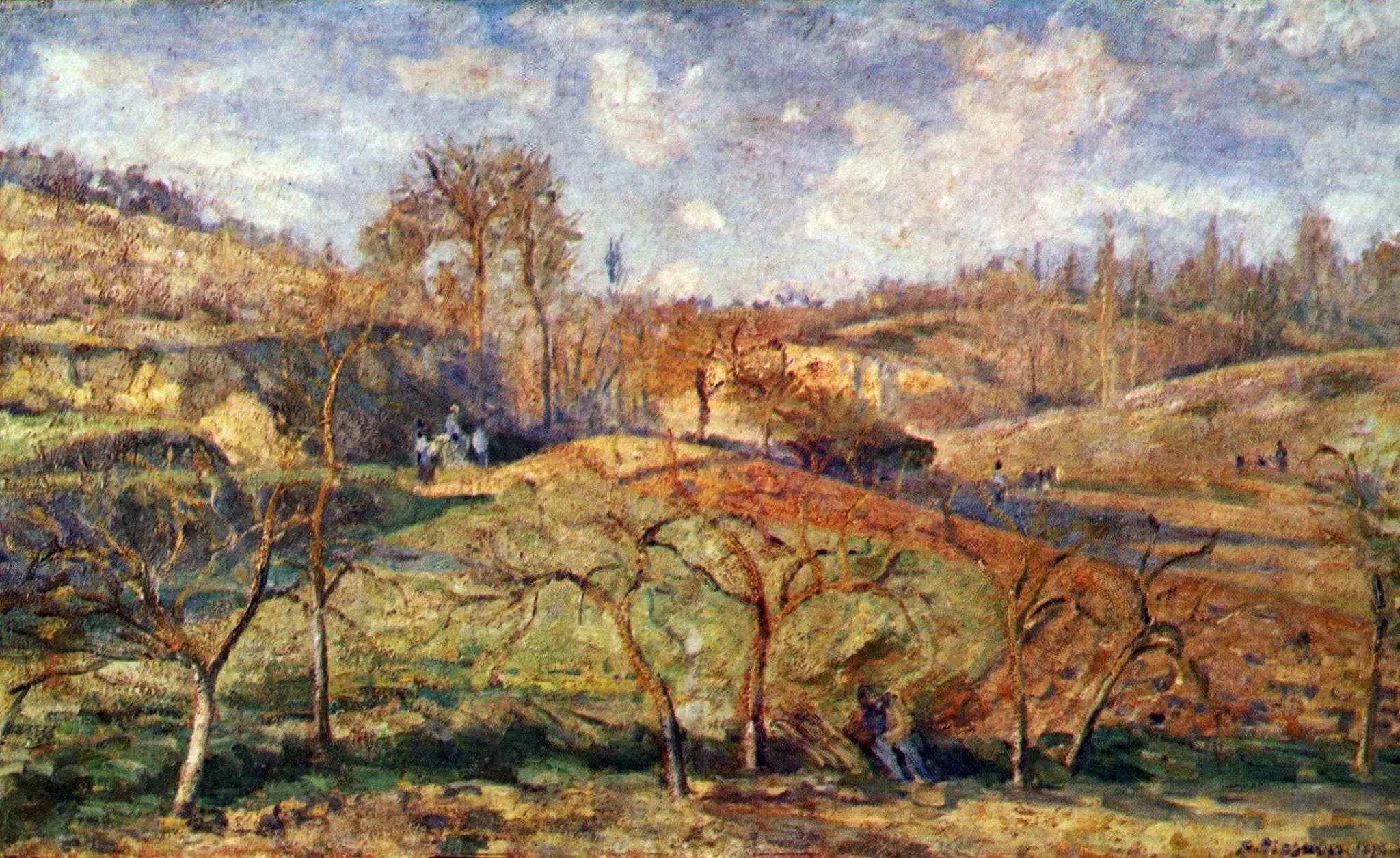 Soleil de mars, Pontoise - Camille Pissarro image 1 copie peinte à la main à l’huile