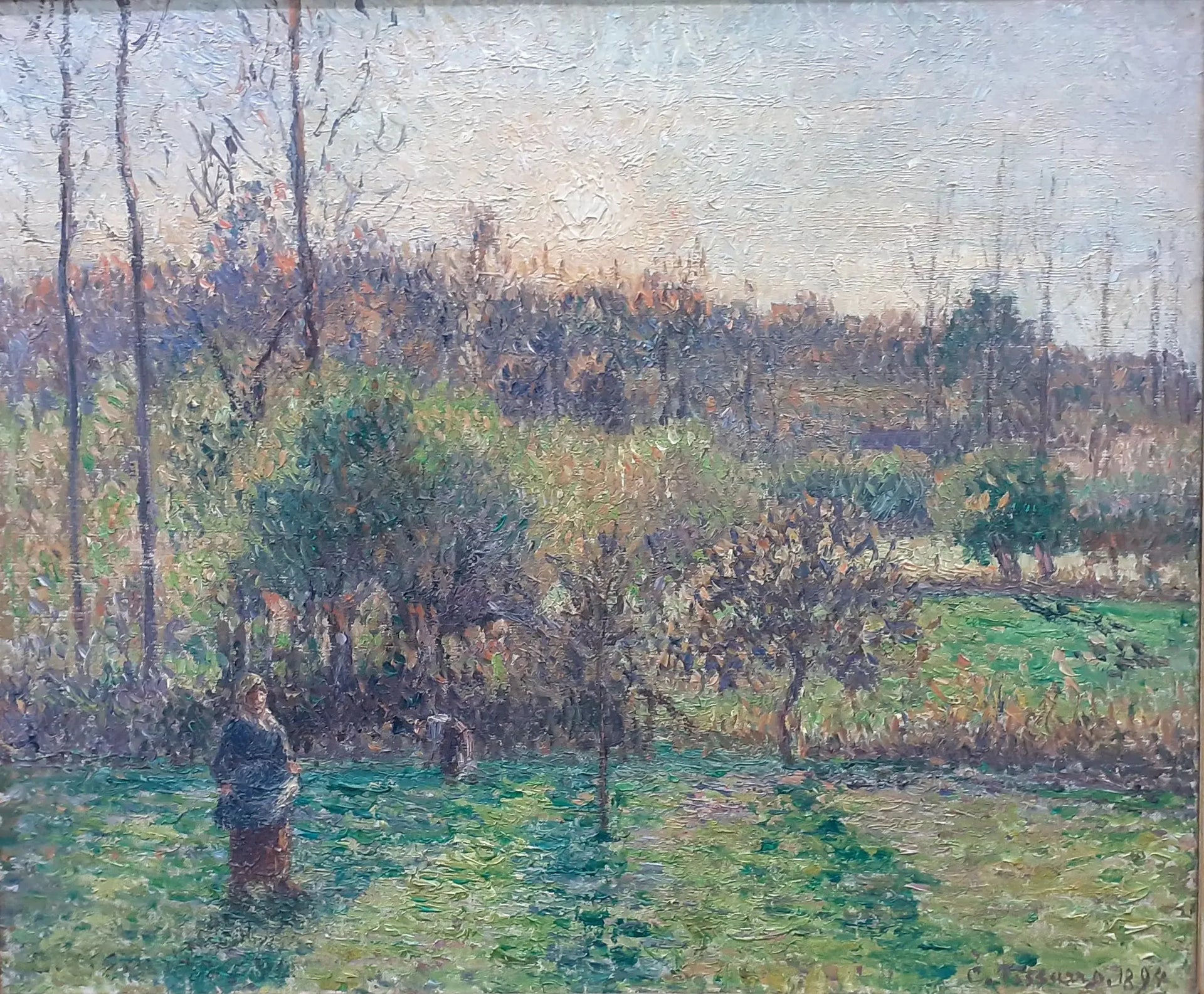 Soleil levant à Eragny - Camille Pissarro image 1 copie de tableau peinte à la main