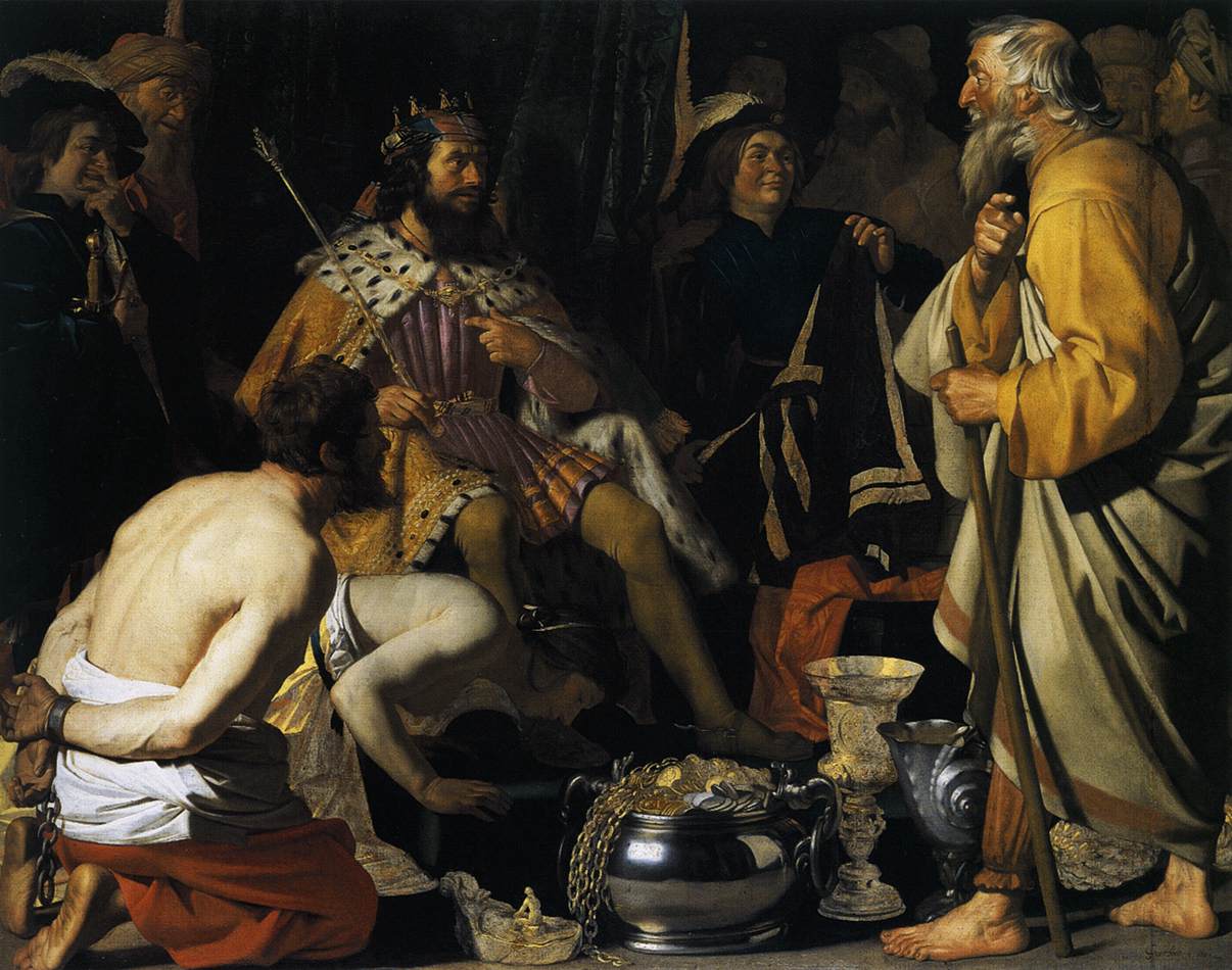 Solon et Crésus - Gerrit van Honthorst image 1 copie de tableau peinte à la main