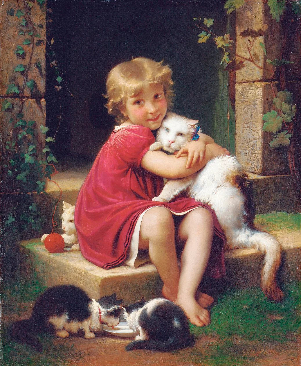 Son favori - Léon Perrault image 1 tableau peint à l’huile sur toile
