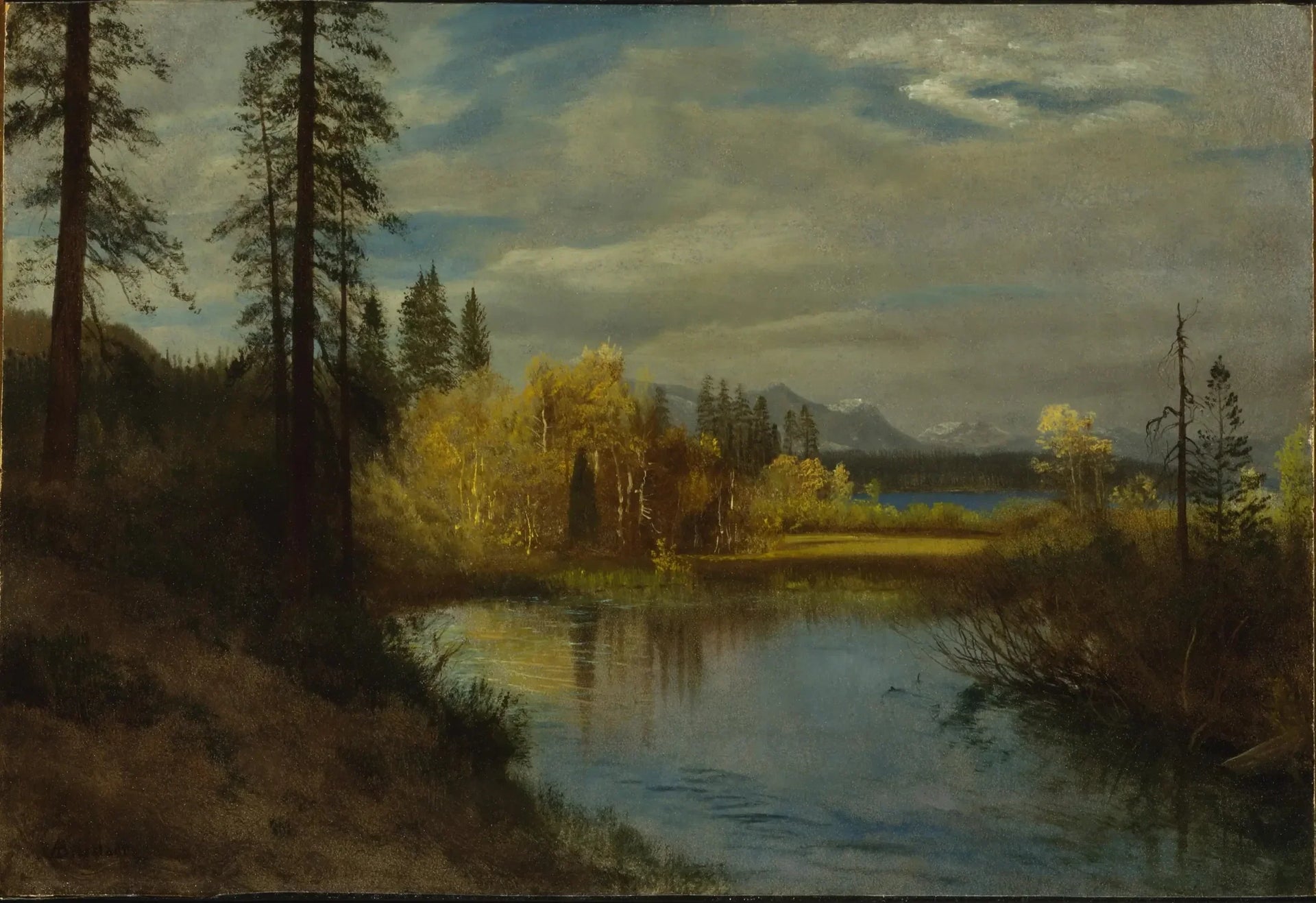 Sortie au lac Tahoe - Albert Bierstadt image 1 reproduction de peinture à l’huile