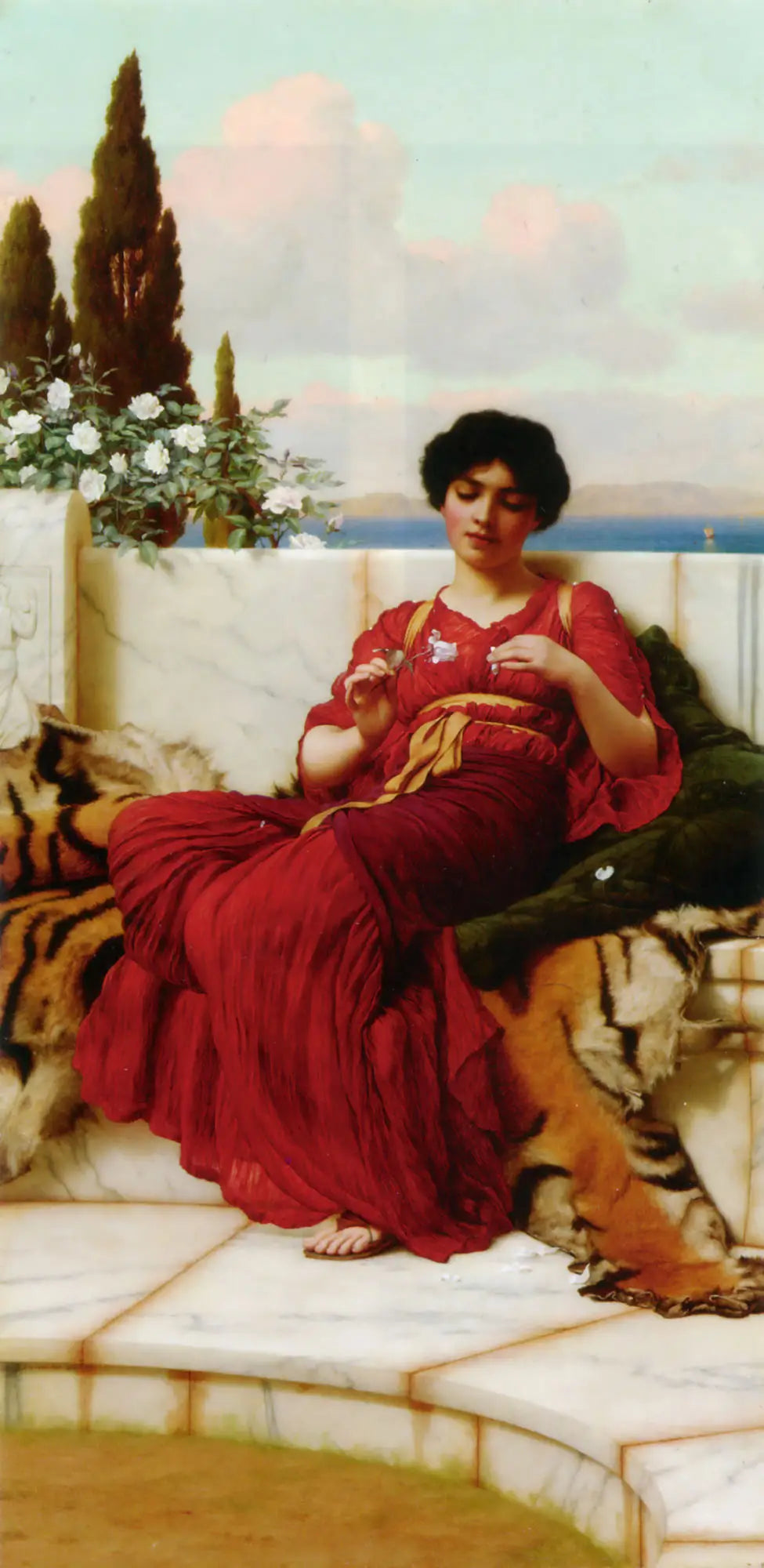 Sottises - John William Godward image 1 reproduction artisanale de tableau