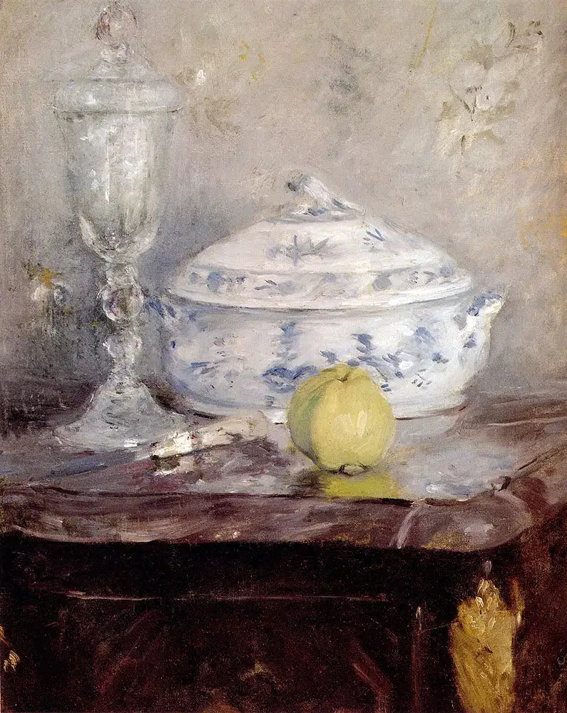 Soupière et pomme - Berthe Morisot image 1 copie peinte à la main à l’huile