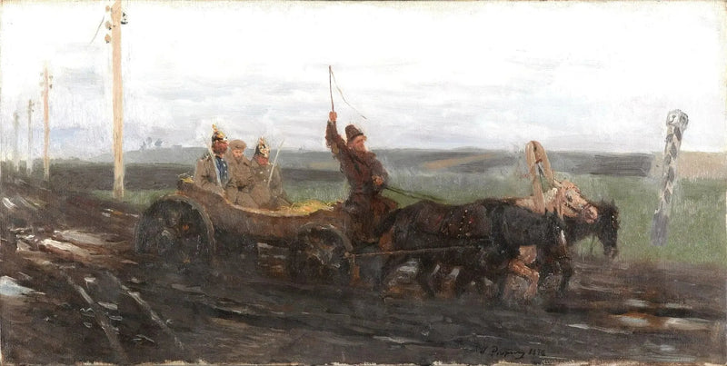 Sous bonne garde. Sur une route de vente - Ilya Repin