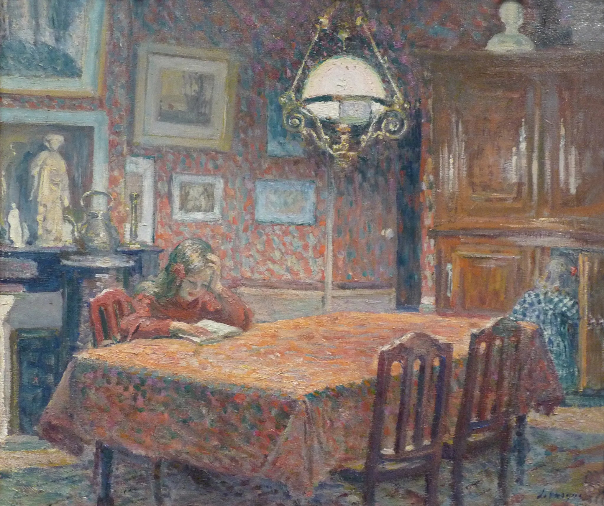 Sous la lampe - Henri Lebasque image 1 copie de tableau peinte à la main