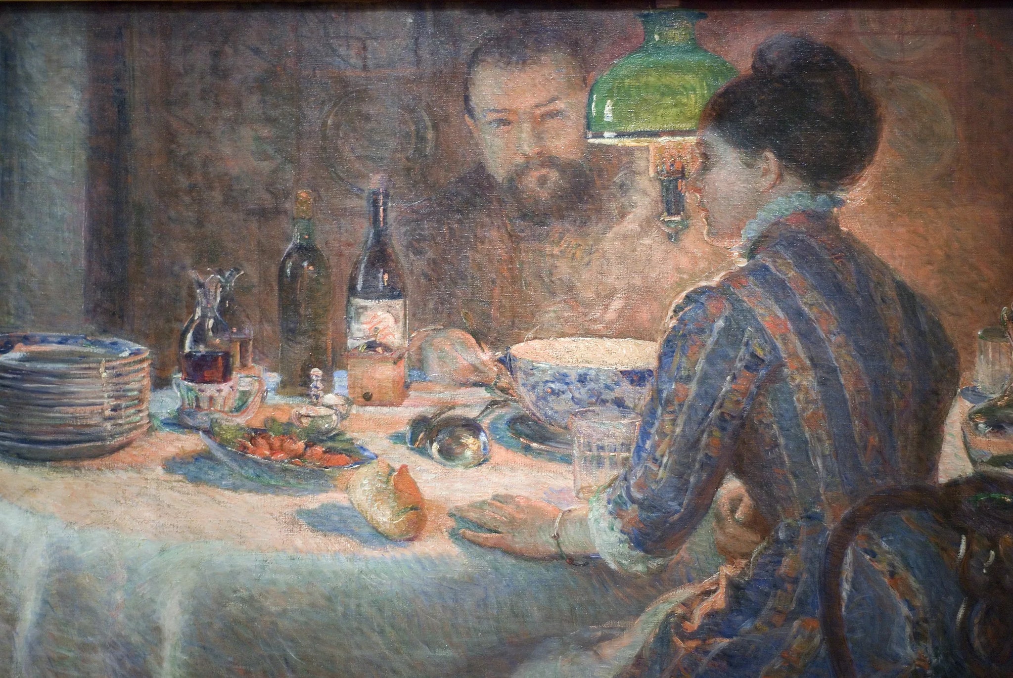 Sous la lampe - Marie Bracquemond image 1 copie peinte à la main à l’huile