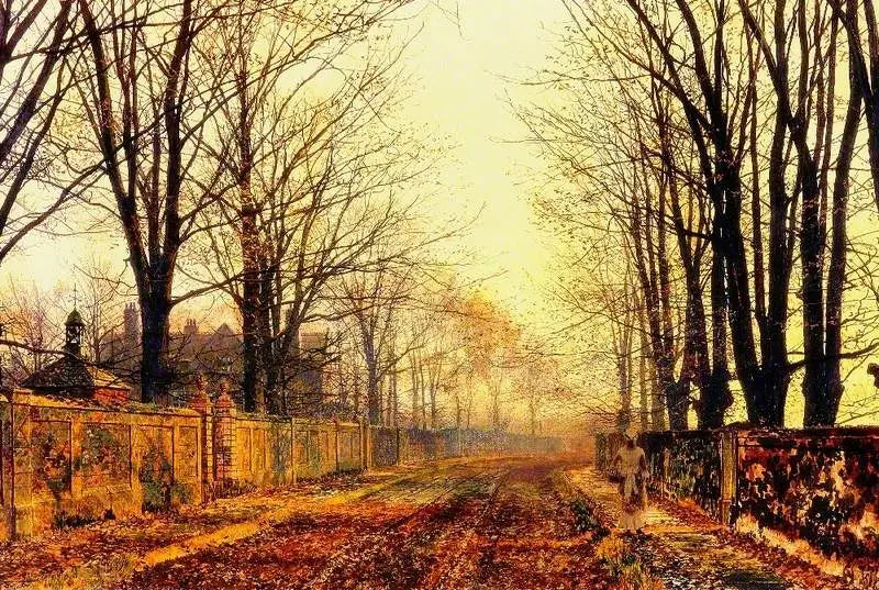 Sous les hêtres - John Atkinson Grimshaw image 1 copie peinte à la main à l’huile