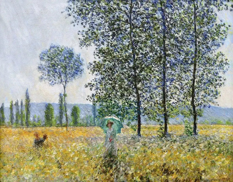 Sous les peupliers, effet de soleil - Claude Monet