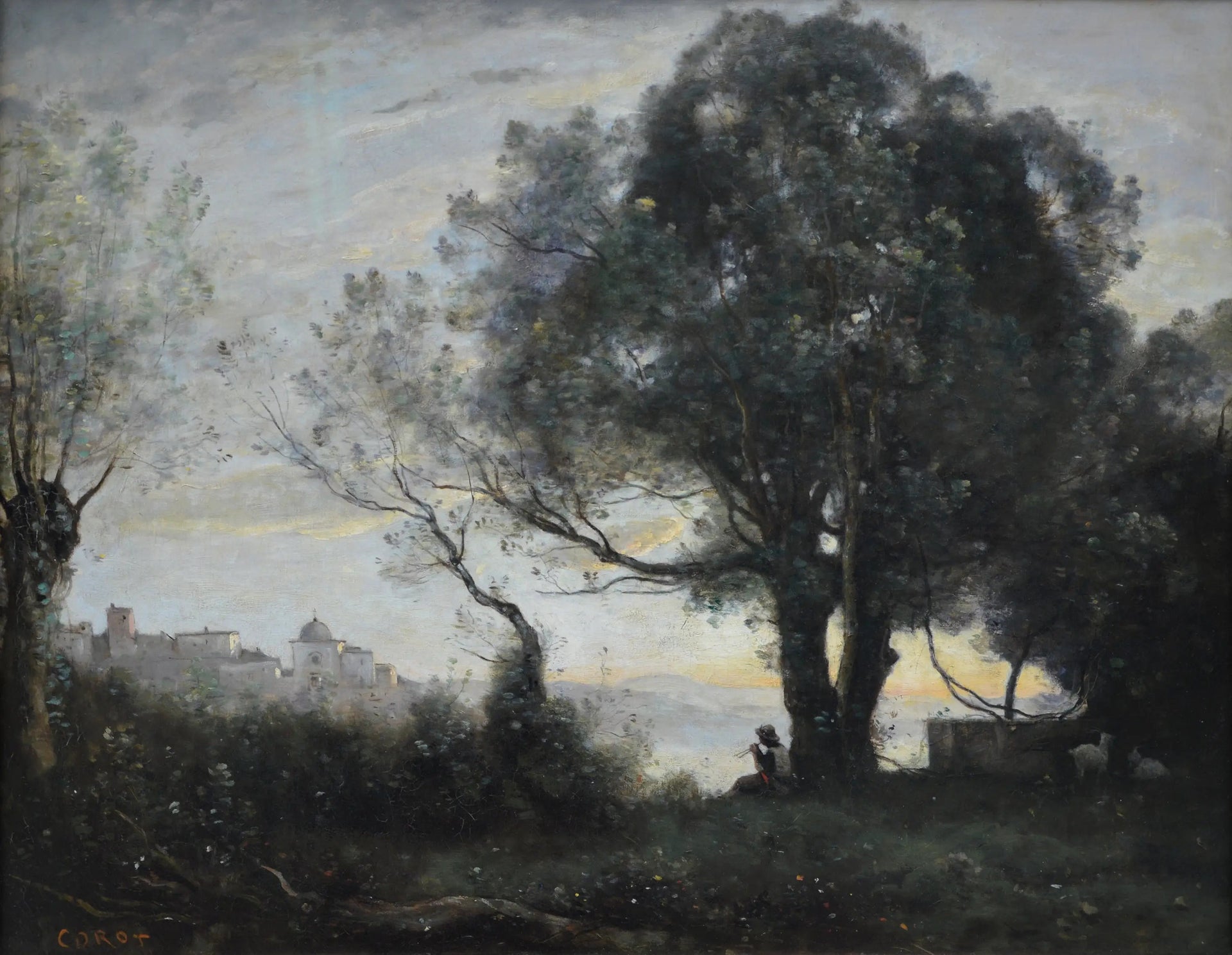 Souvenir de Castelgandolfo - Jean-Baptiste Camille Corot image 1 tableau peint à l’huile sur toile