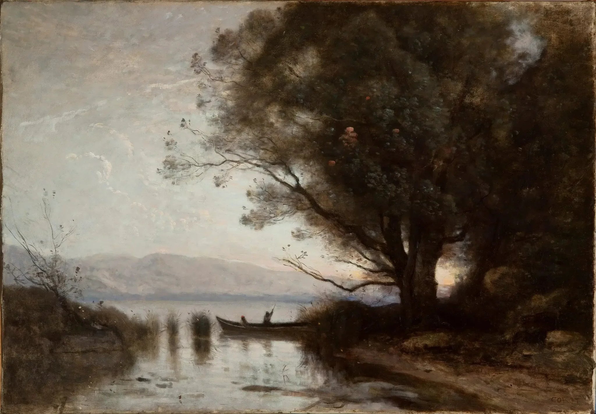 Souvenir de Riva - Jean-Baptiste Camille Corot image 1 reproduction artisanale de tableau