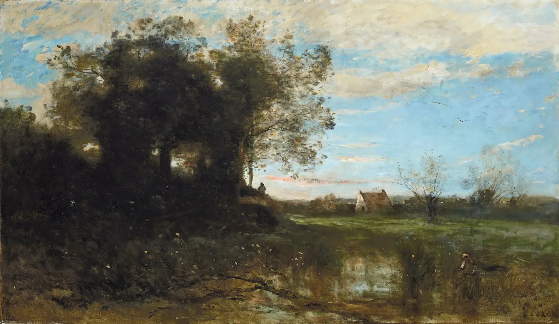 Souvenir des dunes de Dunkerque - Jean-Baptiste Camille Corot image 1 reproduction artisanale de tableau