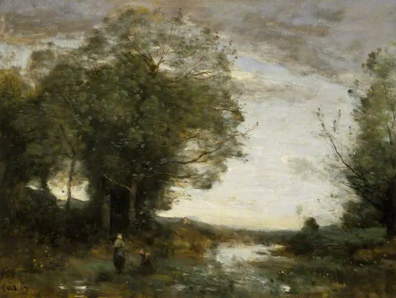 Souvenir des environs de La Ferté-sous-Jouarre, matin - Jean-Baptiste Camille Corot image 1 reproduction réalisée par Alpha Reproduction