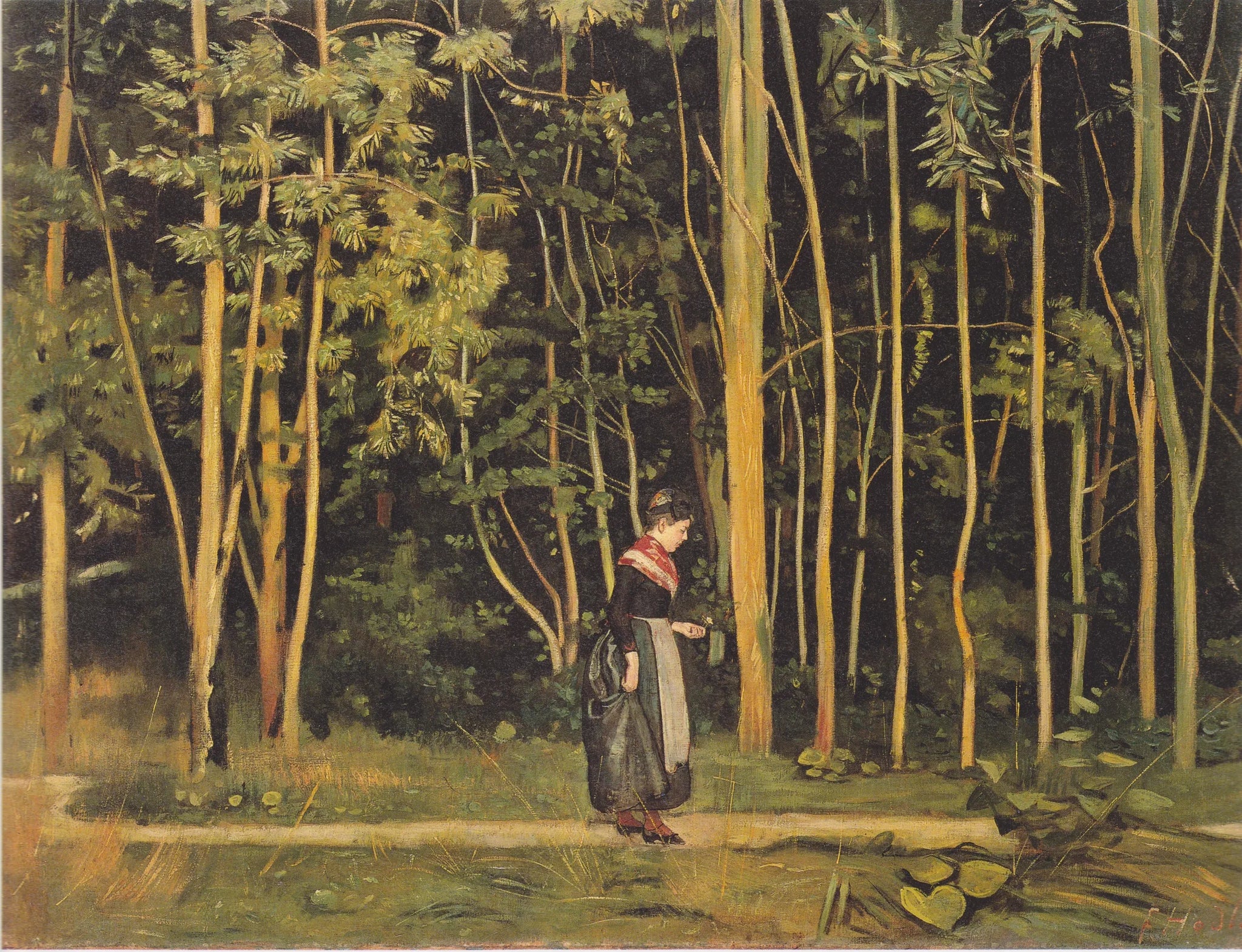 Spaziergängerin am Waldrand - Ferdinand Hodler image 1 tableau peint à l’huile sur toile