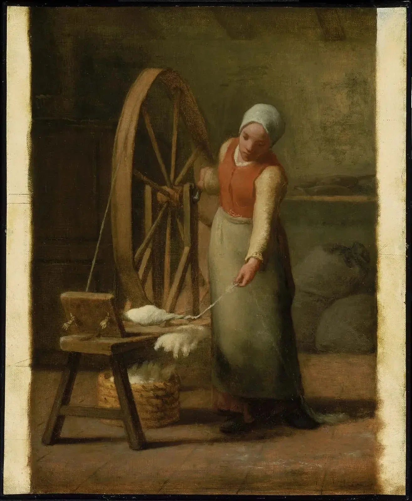 Spinner debout - Jean-François Millet image 1 reproduction artisanale de tableau