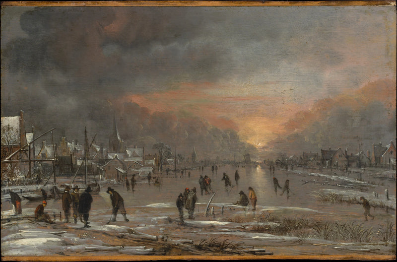 Divertissements sur une rivière gelée - Aert van der Neer