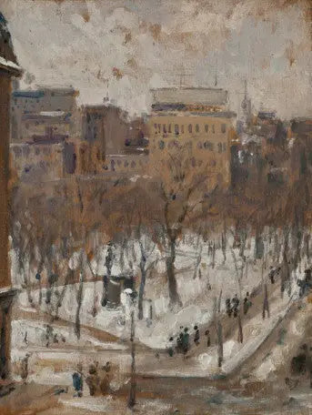 Square à Paris, temps de neige - Gustave Caillebotte
