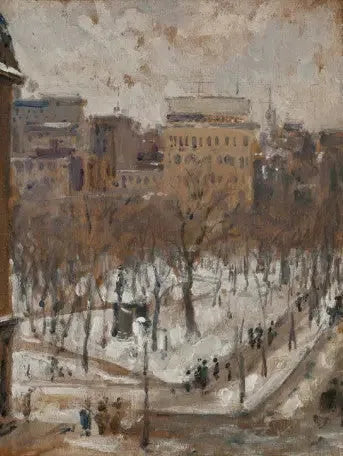 Square à Paris, temps de neige - Gustave Caillebotte