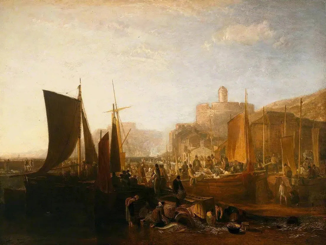 St Mawes at the Pilchard Season - J. M. W. Turner image 1 reproduction artisanale de tableau