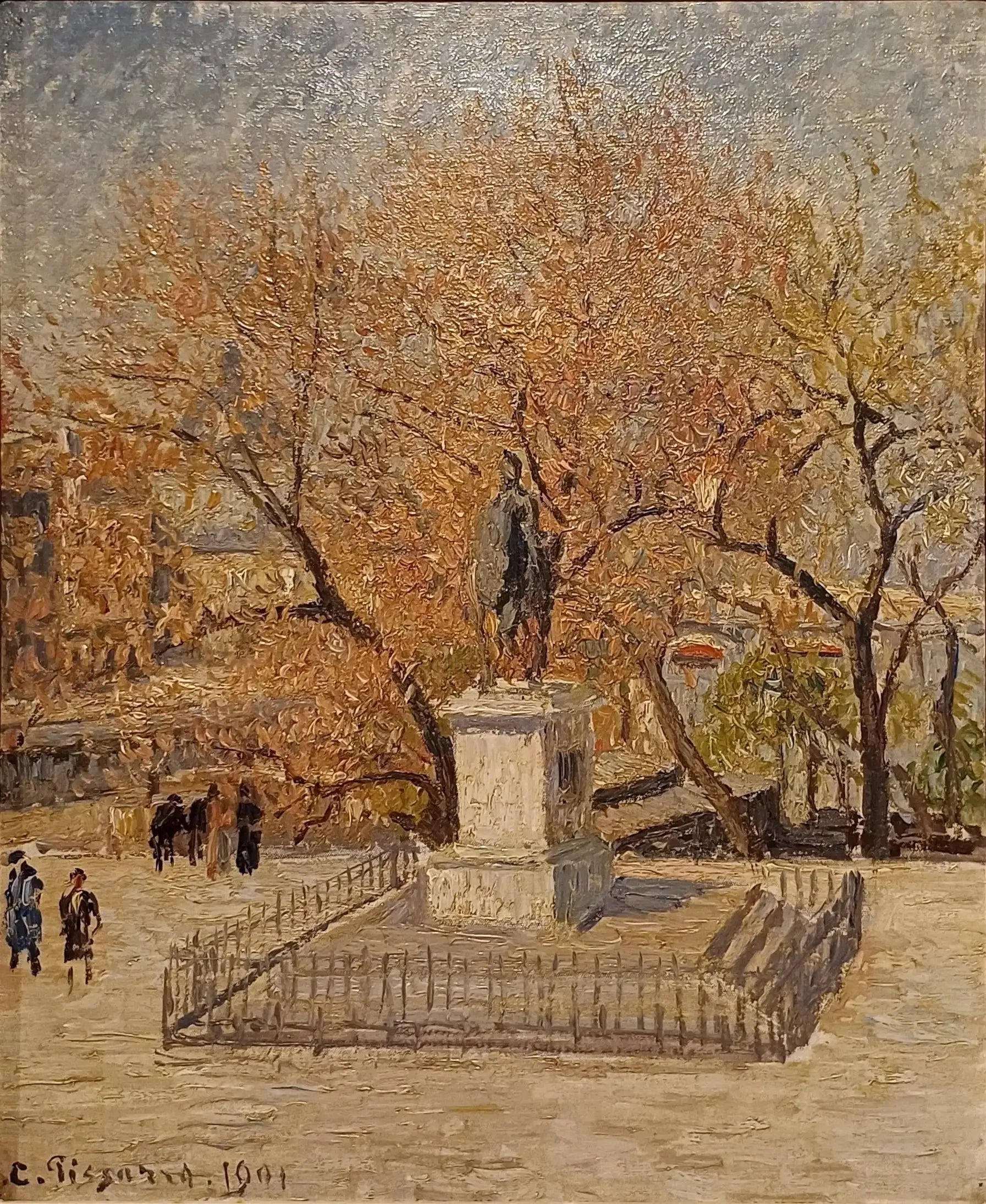Statue de Henri IV, début du printemps - Camille Pissarro image 1 copie de tableau peinte à la main