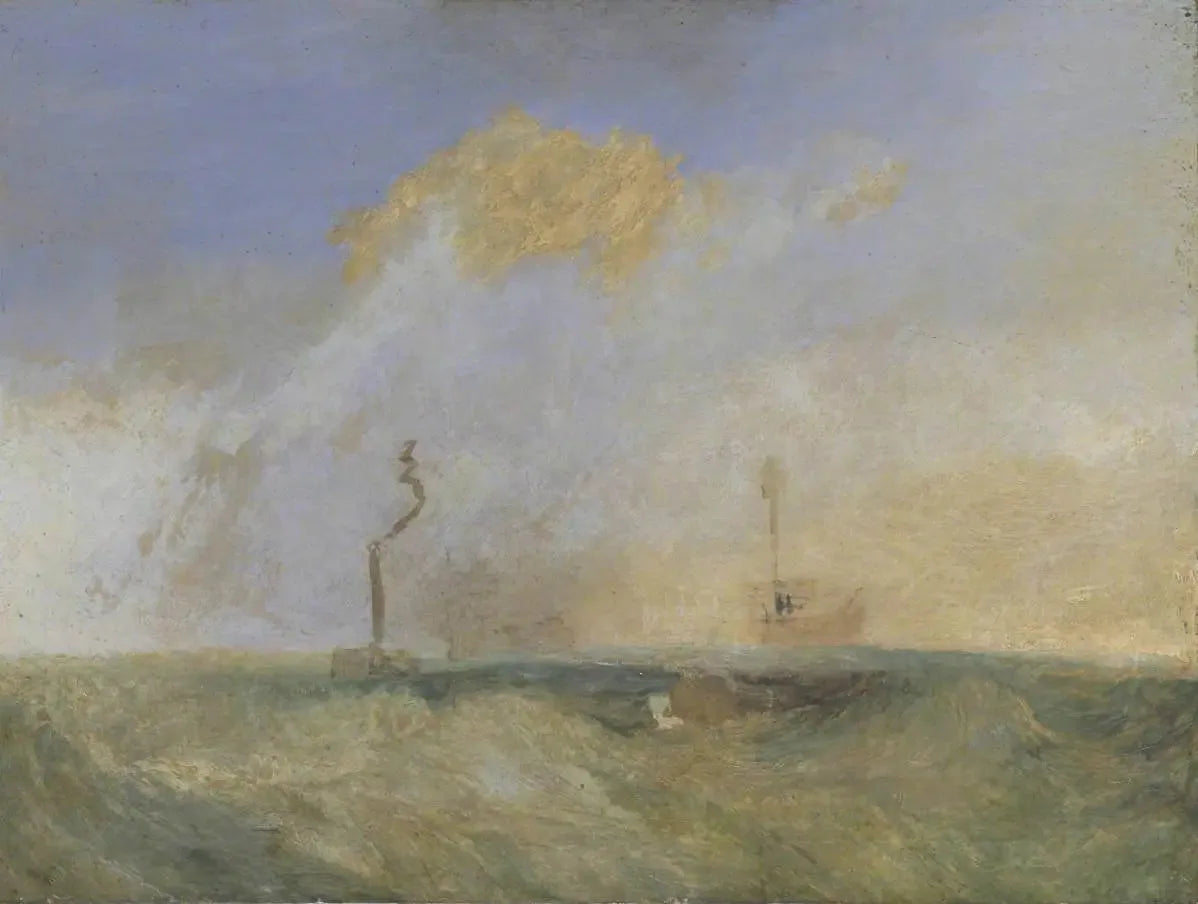 Steamer and Lightship; a study for ‘The Fighting Temeraire’ - J. M. W. Turner image 1 copie de tableau peinte à la main