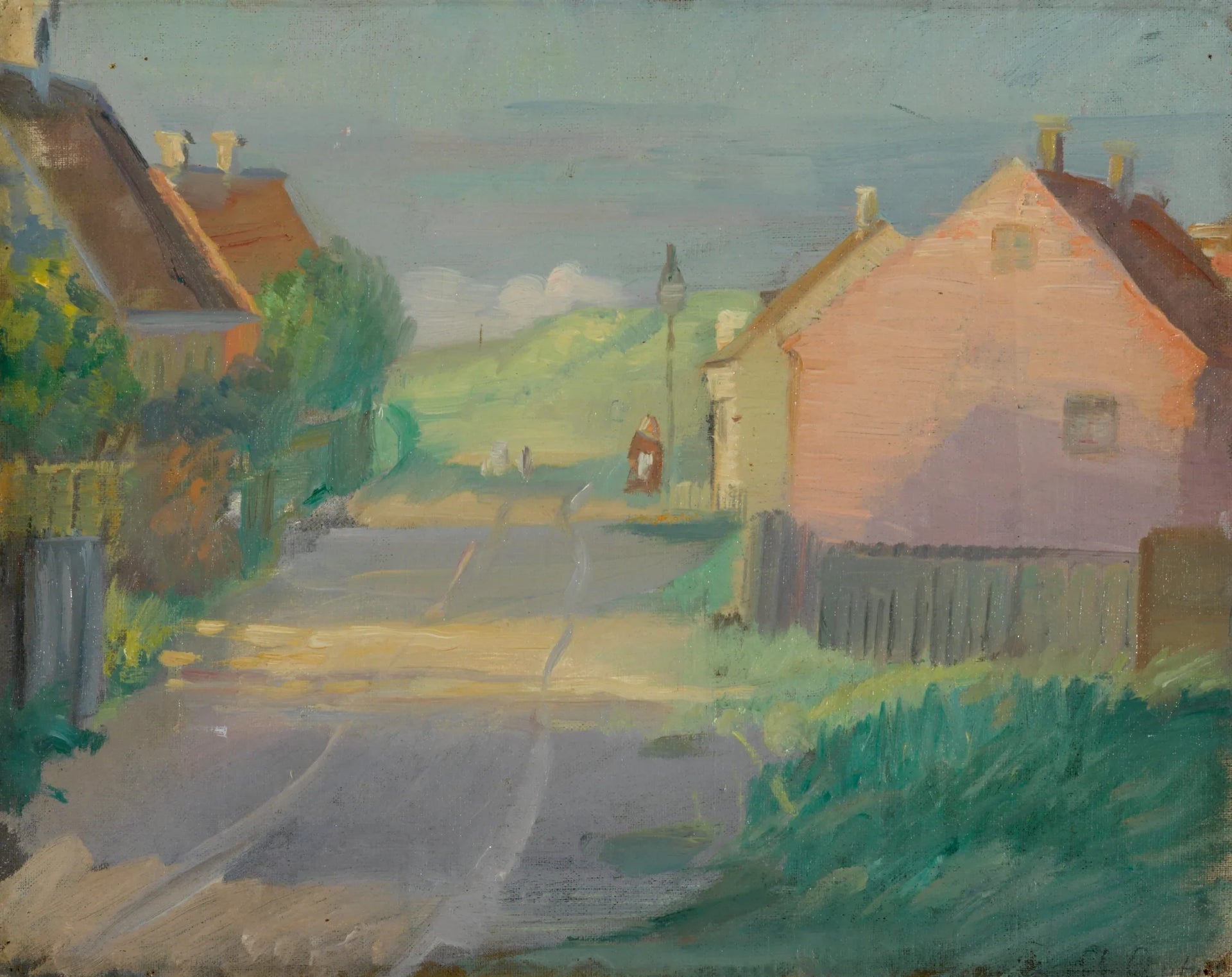 Østerbyvej. Une ruelle dans la ville est de Skagen - Anna Ancher image 1 tableau peint à l’huile sur toile