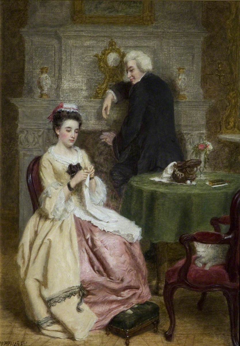 Sterne et la fille de l'aubergiste français - William Powell Frith image 1 tableau peint à l’huile sur toile