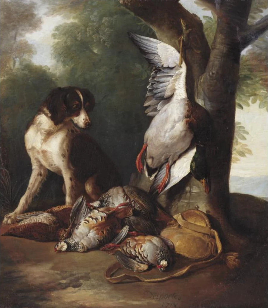 Nature morte au gibier et chien de chasse - Alexandre-François Desportes