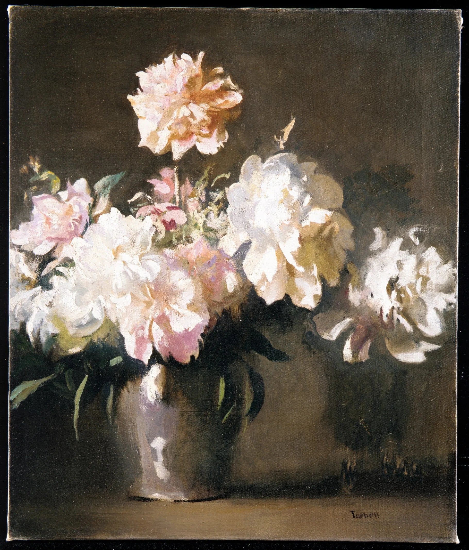 Still Life: Vase of Peonies - Edmund Charles Tarbell image 1 reproduction de peinture à l’huile