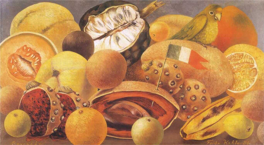 Nature morte au perroquet et au drapeau - Frida Kahlo