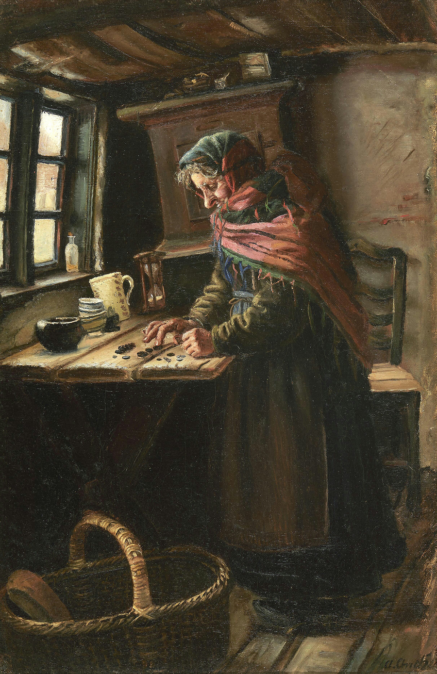Stine Bollerhus compte l'argent gagné en vendant du pain. Et elle recommence. - Anna Ancher