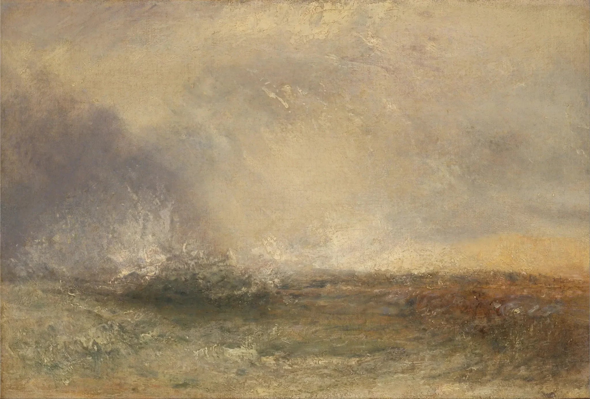 Stormy Sea Breaking on a Shore - J. M. W. Turner image 1 tableau peint à l’huile sur toile