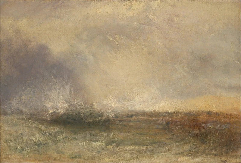 Stormy Sea Breaking on a Shore - J. M. W. Turner