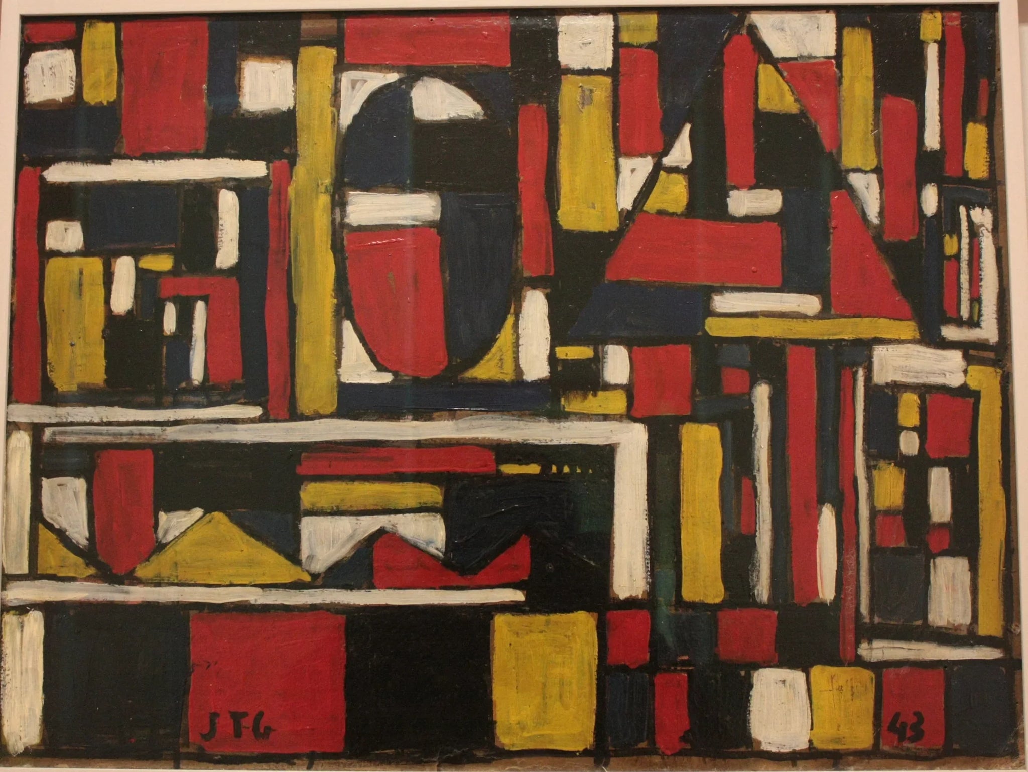 Structure constructive avec formes géométriques - Joaquín Torres García image 1 copie de tableau peinte à la main