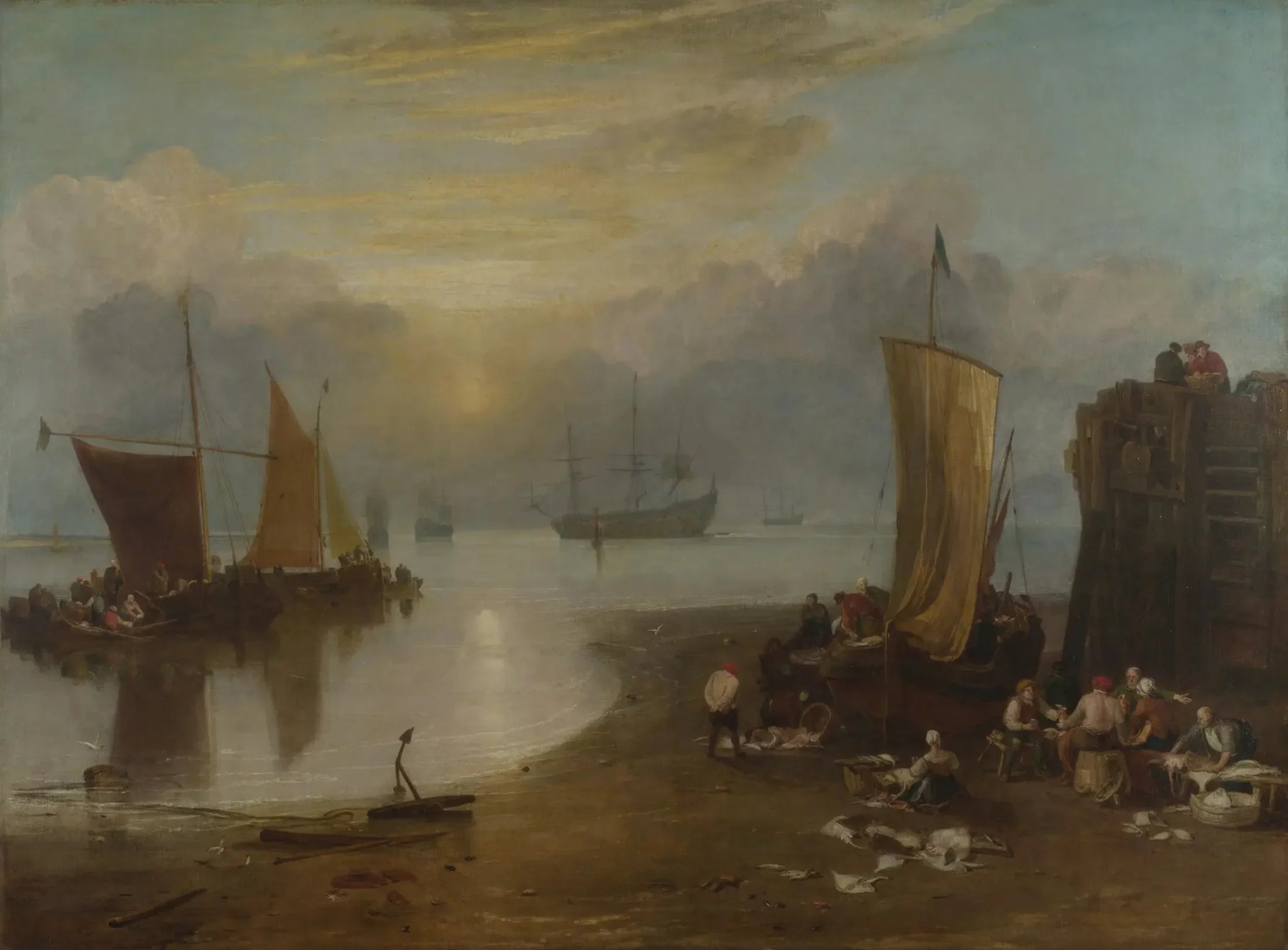 Sun Rising through Vapour - J. M. W. Turner image 1 reproduction artisanale de tableau