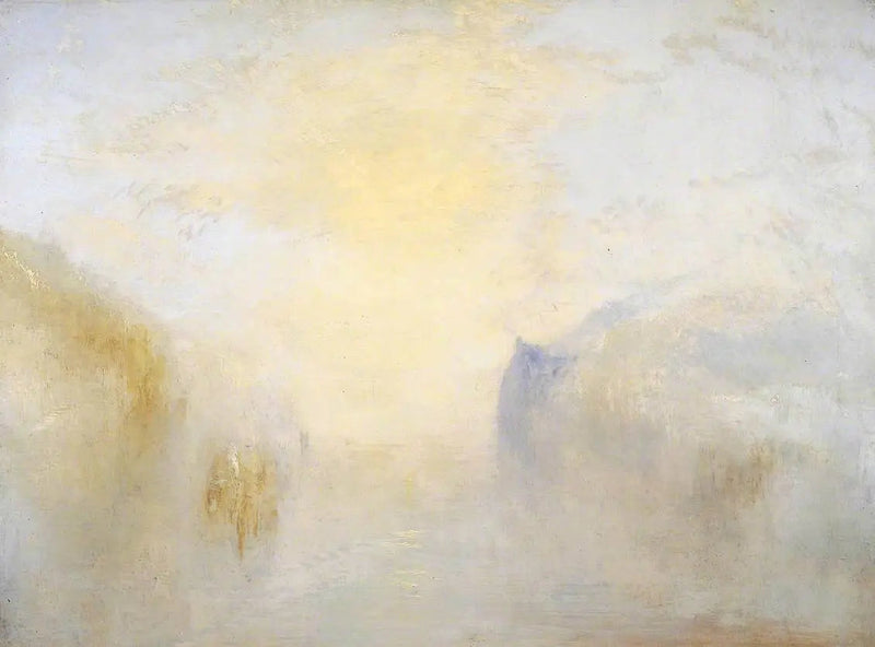 Sunrise, with a Boat between Headlands - J. M. W. Turner