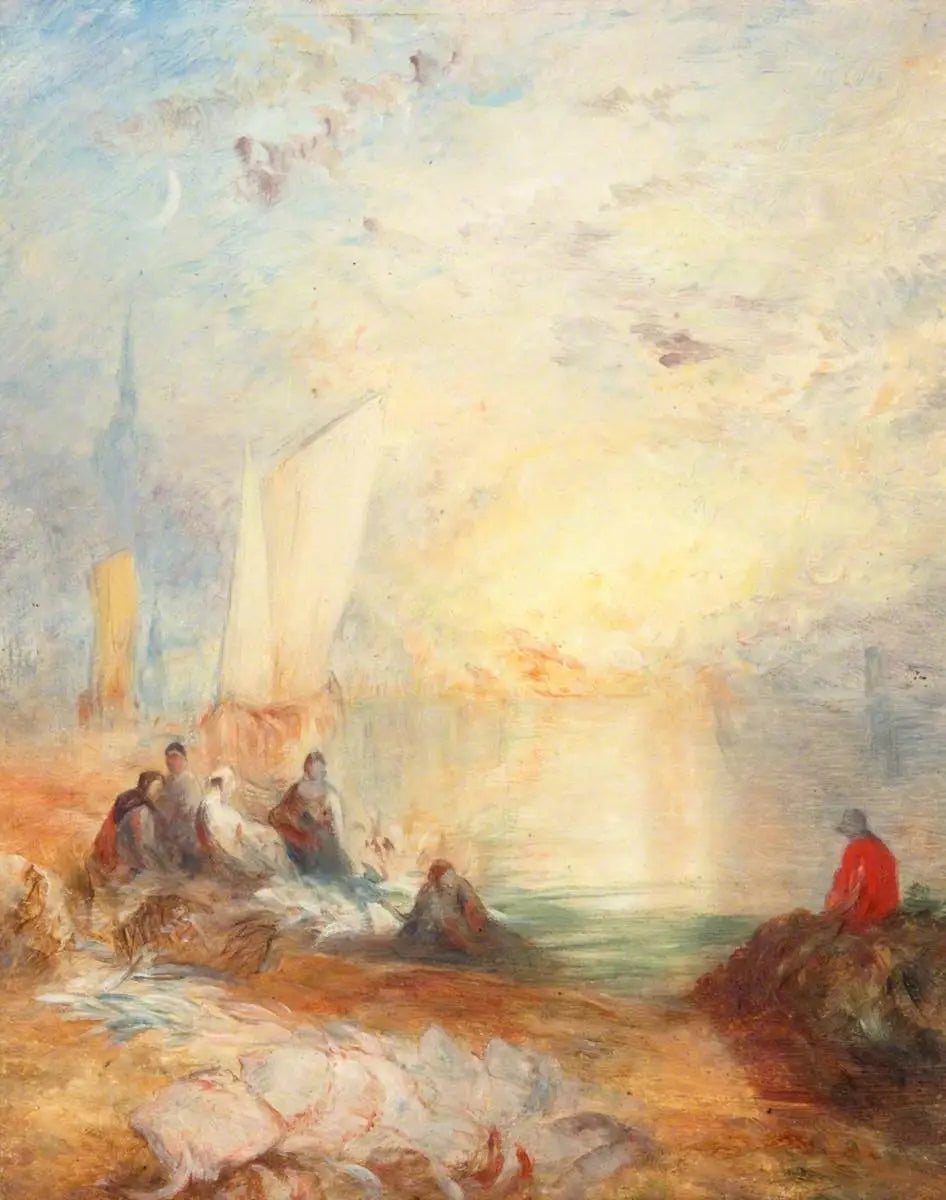 Sunset - J. M. W. Turner image 1 copie de tableau peinte à la main
