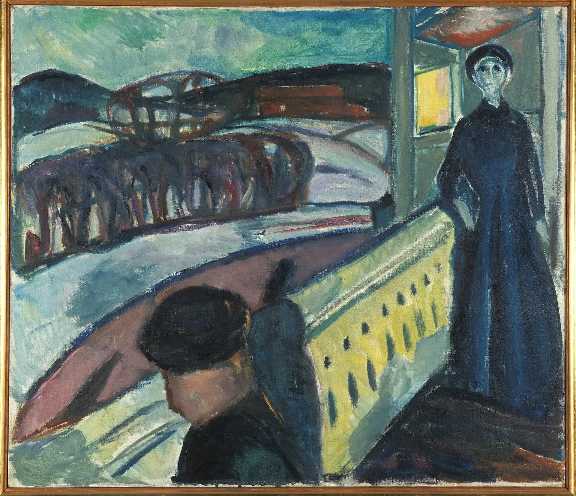 Sur l'escalier de la véranda - Edvard Munch image 1 copie peinte à la main à l’huile