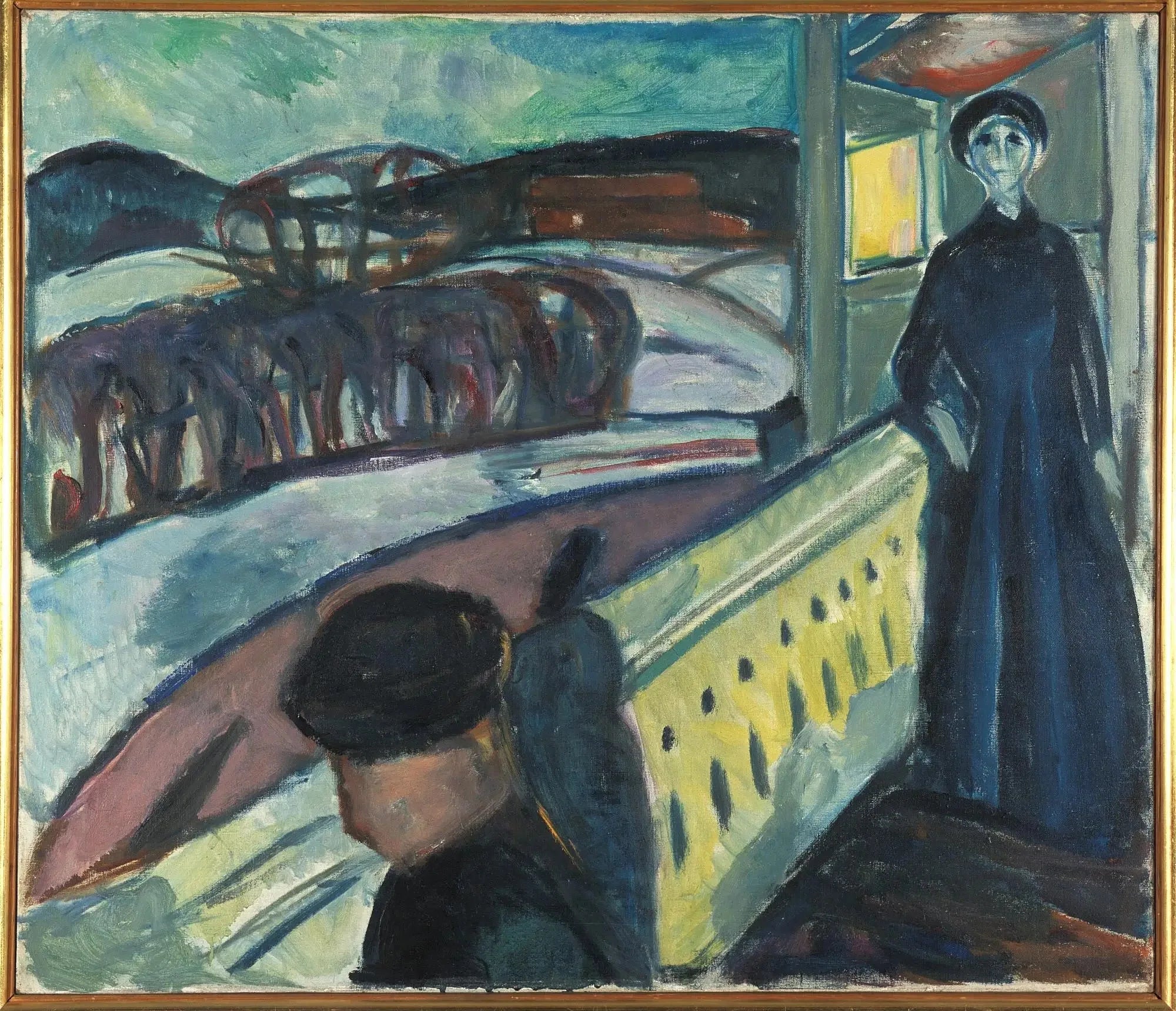 Sur l'escalier de la véranda - Edvard Munch image 1 copie peinte à la main à l’huile