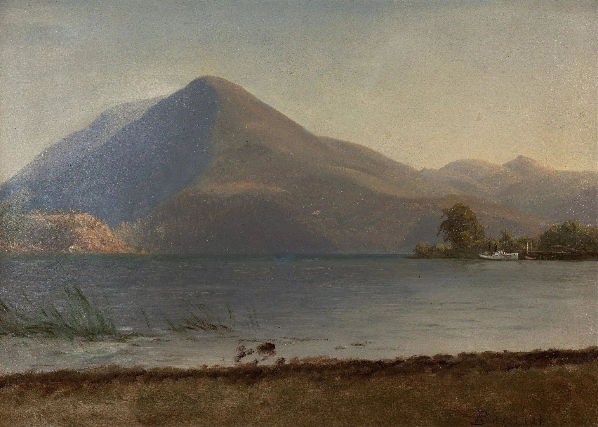 Sur l'Hudson - Albert Bierstadt image 1 copie de tableau peinte à la main