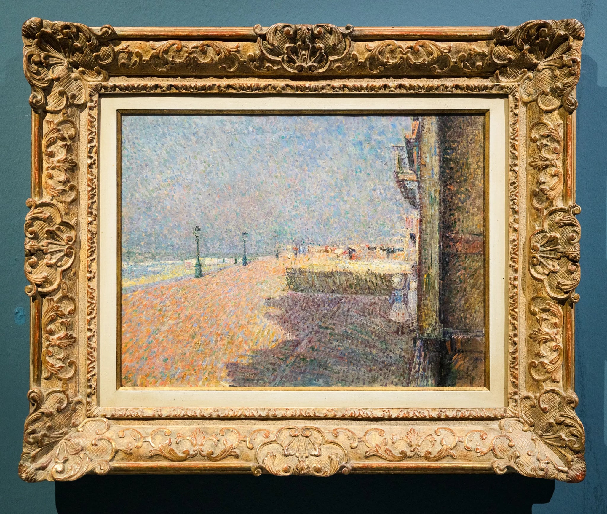 Sur la digue (La plage à Ostende) - Georges Lemmen image 1 copie peinte à la main à l’huile